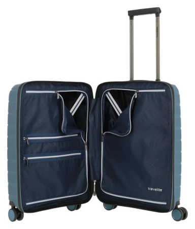 Travelite Air Base 4w S Front pocket Ice blue kufr + kosmetická taštička zdarma