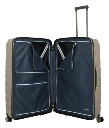 Travelite Air Base L Champagne metallic kufr + kosmetická taštička zdarma