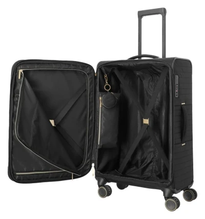 Travelite BARBARA Stepp M Black + kosmetická taštička zdarma