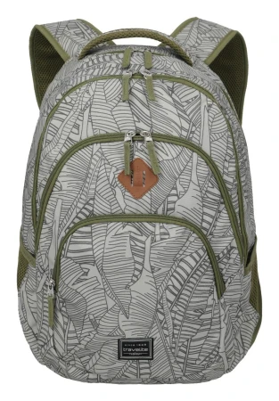 Travelite Basics Backpack Print šedý batoh na notebook