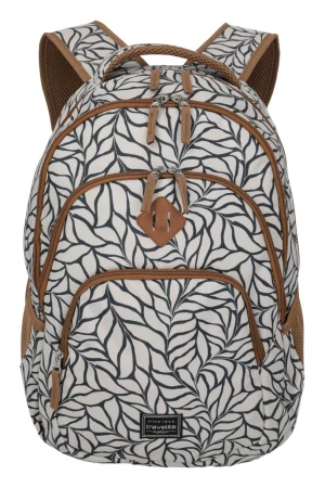 Travelite Basics Backpack Print krémový batoh na notebook