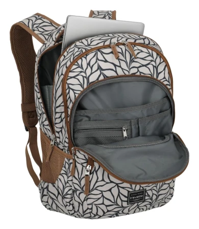 Travelite Basics Backpack Print krémový batoh na notebook