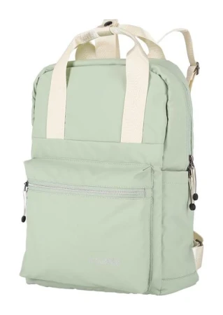 Travelite Basics Canvas Backpack světle zelený městský batoh