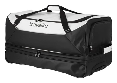 Travelite Basics Wheeled Duffle exp. Black/white taška