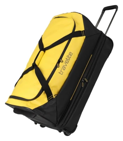 Travelite Basics Wheeled Duffle exp. Black/yellow taška Travelite Basics Wheeled Duffle exp. Black/yellow taška