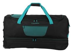 Travelite Basics Wheeled duffle L exp Black/petrol