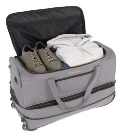 Travelite Basics Wheeled duffle L Grey/green taška