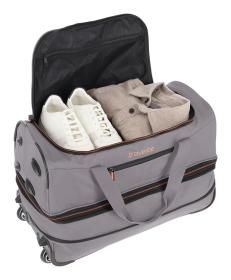 Travelite Basics Wheeled duffle S Grey/green taška
