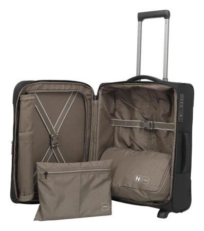 Travelite Crosslite 5.0 2w S exp. Black kufr + kosmetická taštička zdarma