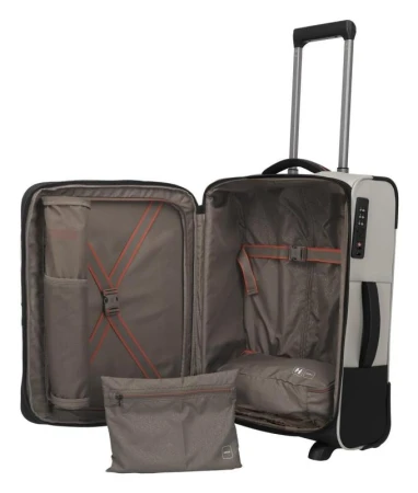 Travelite Crosslite 5.0 2w S exp. White Sand kufr + kosmetická taštička zdarma