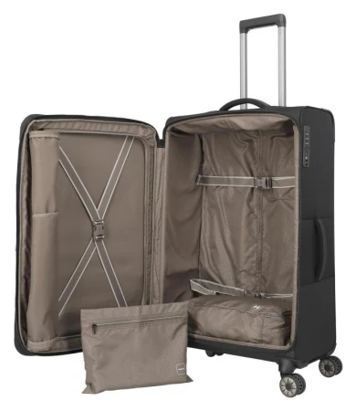Travelite Crosslite 5.0 L Black kufr + kosmetická taštička zdarma