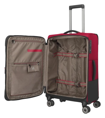 Travelite Crosslite 5.0 M červený cestovní kufr