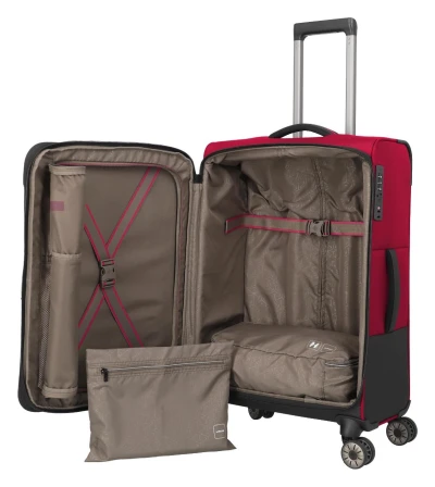 Travelite Crosslite 5.0 M červený cestovní kufr