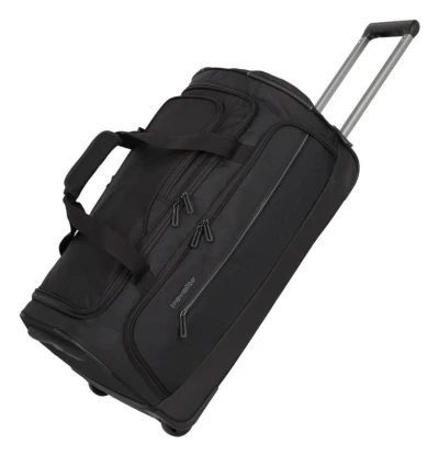 Travelite Crosslite Wheeled Duffle M Black taška + kosmetická taštička zdarma Travelite Crosslite Wheeled Duffle M Black taška + kosmetická taštička zdarma