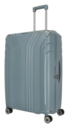 Travelite Elvaa 4w L Blue/grey kufr + kosmetická taštička zdarma Travelite Elvaa 4w L Blue/grey kufr + kosmetická taštička zdarma