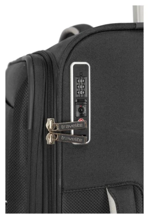 Travelite Miigo 4w L Black kufr + kosmetická taštička zdarma