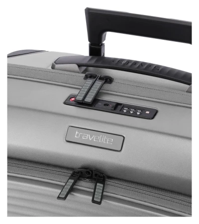 Travelite Millennium S Front pocket stříbrný kabinový kufr