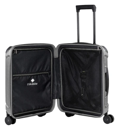 Travelite Millennium S Front pocket stříbrný kabinový kufr