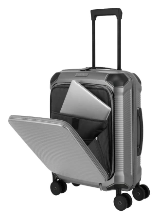 Travelite Millennium S Front pocket stříbrný kabinový kufr