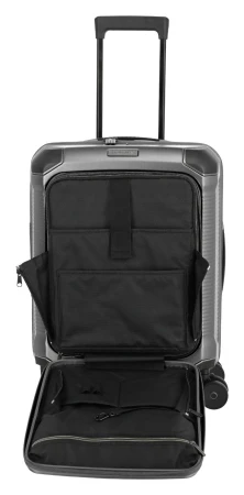 Travelite Millennium S Front pocket stříbrný kabinový kufr