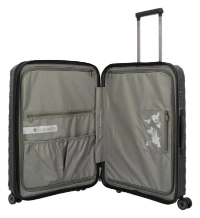 Travelite Mooby M Black kufr + kosmetická taštička zdarma