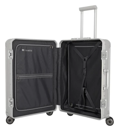 Travelite Next 2.0 M stříbrný cestovní kufr