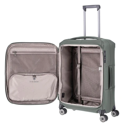 Travelite Priima M Olive kufr + kosmetická taštička zdarma