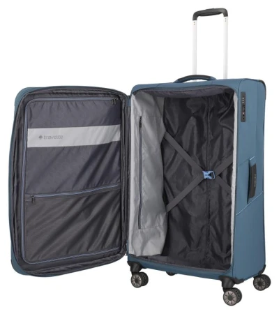 Travelite Skaii 4w L Blue kufr + kosmetická taštička zdarma