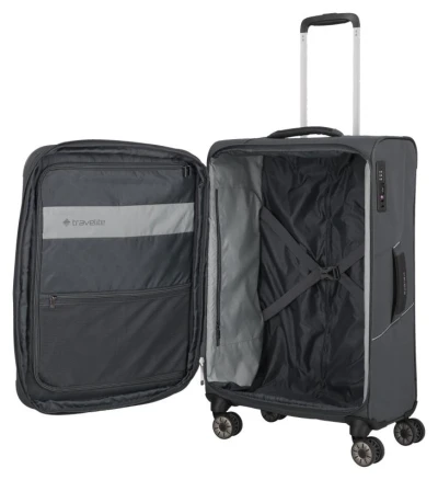 Travelite Skaii 4w M Anthracite kufr + kosmetická taštička zdarma
