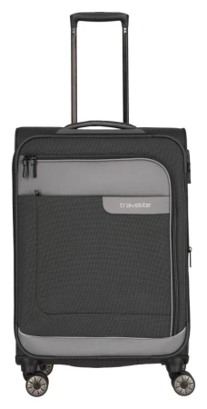 Travelite Viia 4w M Anthracite kufr + kosmetická taštička zdarma