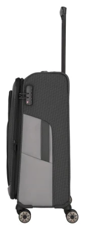 Travelite Viia 4w M Anthracite kufr + kosmetická taštička zdarma