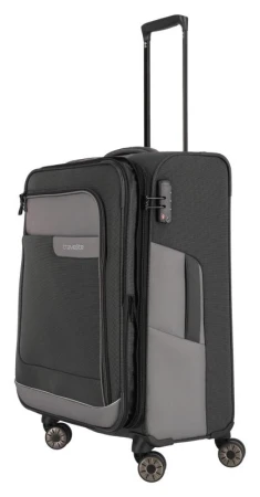 Travelite Viia 4w M Anthracite kufr + kosmetická taštička zdarma