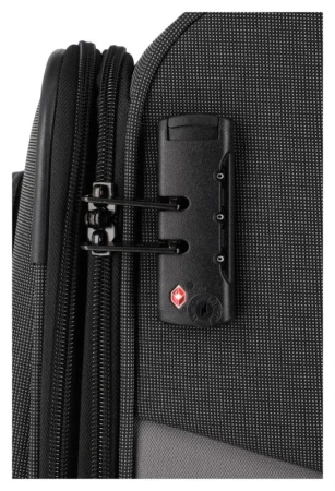 Travelite Viia 4w M Anthracite kufr + kosmetická taštička zdarma