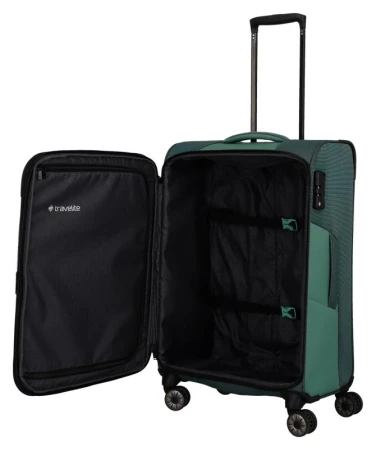 Travelite Viia 4w M Green kufr + kosmetická taštička zdarma