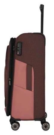 Travelite Viia 4w M Rose kufr + kosmetická taštička zdarma