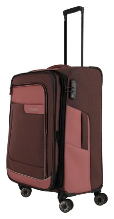 Travelite Viia 4w M Rose kufr + kosmetická taštička zdarma