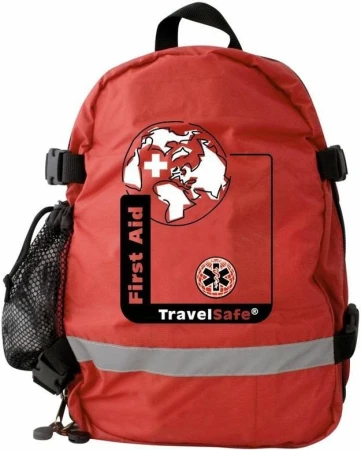 Travel Safe L červený batoh na sestavení lékárny