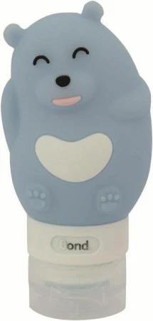 Travel Safe Squeeze Bottle Animal Bear světle modrá dětská silikonová dávkovací lahev