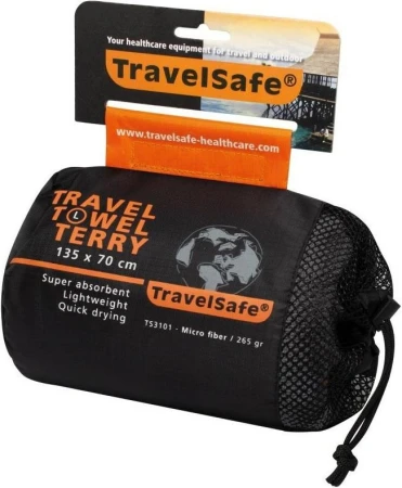 TravelSafe ručník Microfiber Terry Towel L charcoal/orange
