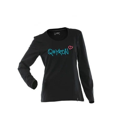 Qayron Heart Wmn černé dámské tričko s dlouhým rukávem