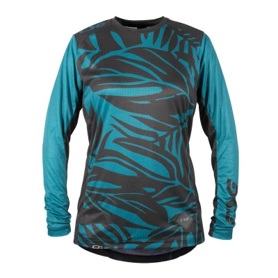 TSG Floral Jersey černo-tyrkysový dámský dres s dlouhým rukávem