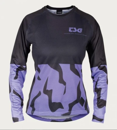 TSG Dres Seen jersey dlouhý rukáv Black-violet flakes dámský