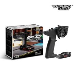 TURBO RACING 1/76 C74 On-Road RC Car RTR (černá s červeným pruhem)