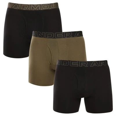 Under Armour 3 PACK-UA PERFORMANCE COTTON - SOLID 6 inch-BLK pánské boxerky