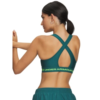 Under Armour Crossback Mid Bra-GRN dámská sportovní podprsenka