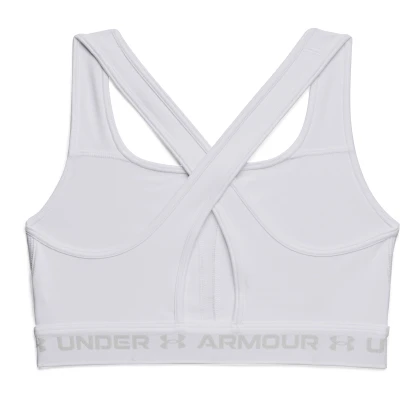 Under Armour Crossback Mid Bra-WHT dámská sportovní podprsenka