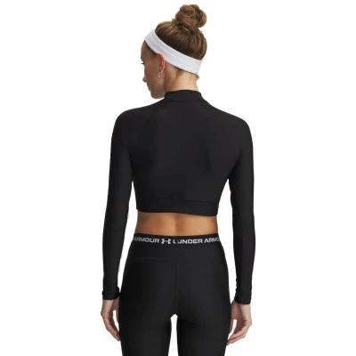 Under Armour HeatGear Crop Mock LS-BLK dámské kompresní tričko s dlouhým rukávem