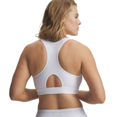 Under Armour HeatGear Mid-WHT sportovní podprsenka