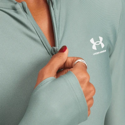 Under Armour HeatGear Rib 1/4 Zip LS-GRN dámské tréninkové tričko s dlouhým rukávem