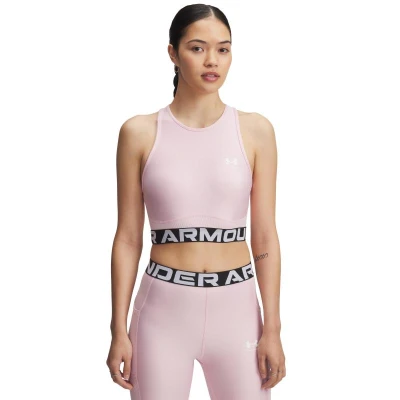 Under Armour HeatGear Rib Tank-PNK 2025 dámský sportovní top